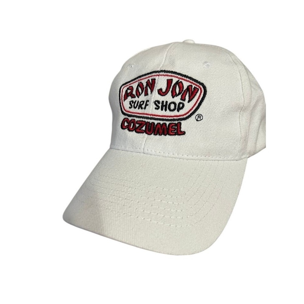 Ron Jon Surf Shop Cozumel Embroidered Baseball Cap White Adjustable Strap‎